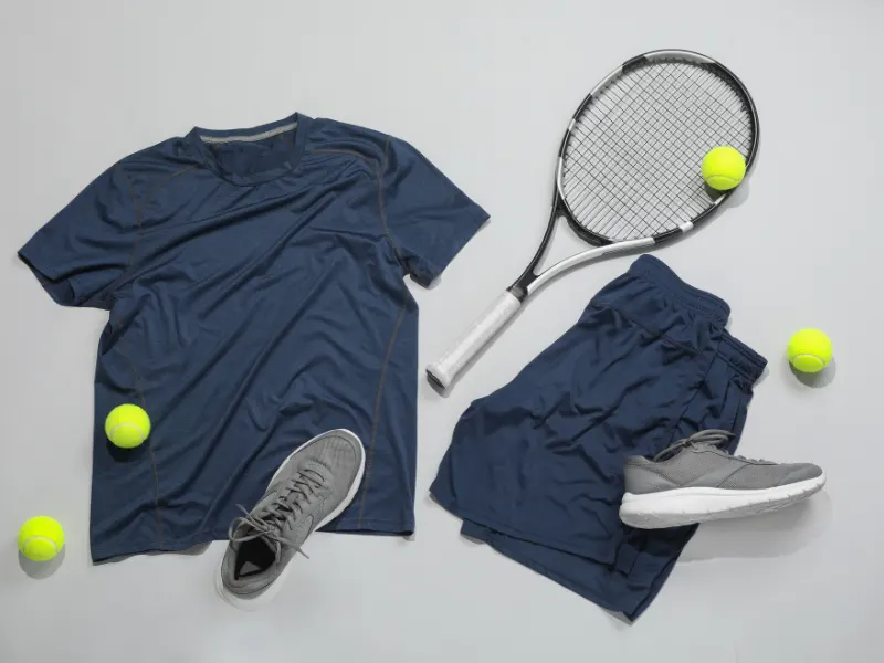 Funda Sourcing activewear product sourcing image with performance apparel, stretch fabrics, fitness sets, and private-label sportswear