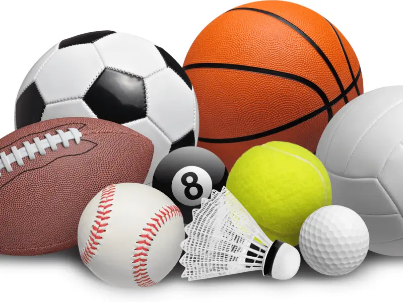 Funda Sourcing balls & games product sourcing image with balls, paddles, nets, target games, and recreation sets