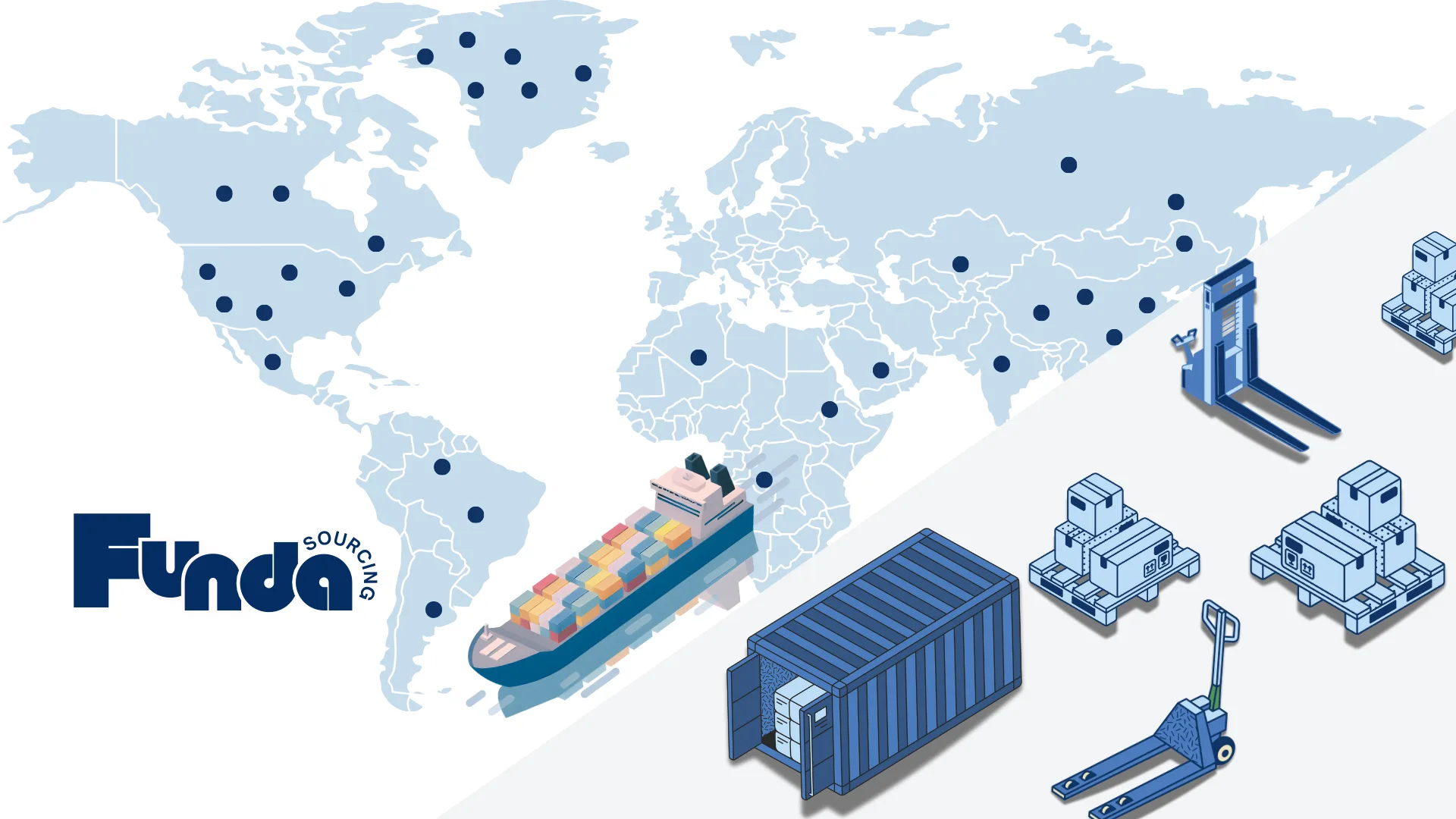 Funda Sourcing global product sourcing team supporting clients across North America and Asia