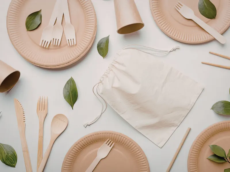 Funda Sourcing material-conscious home goods product sourcing image with bamboo, refillable, reusable, and plastic-reduced home product options