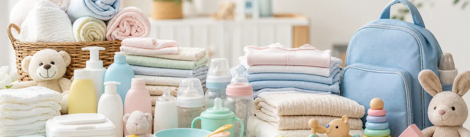 Funda Sourcing mother and kids sourcing banner with baby products, kids goods, and family-focused product options