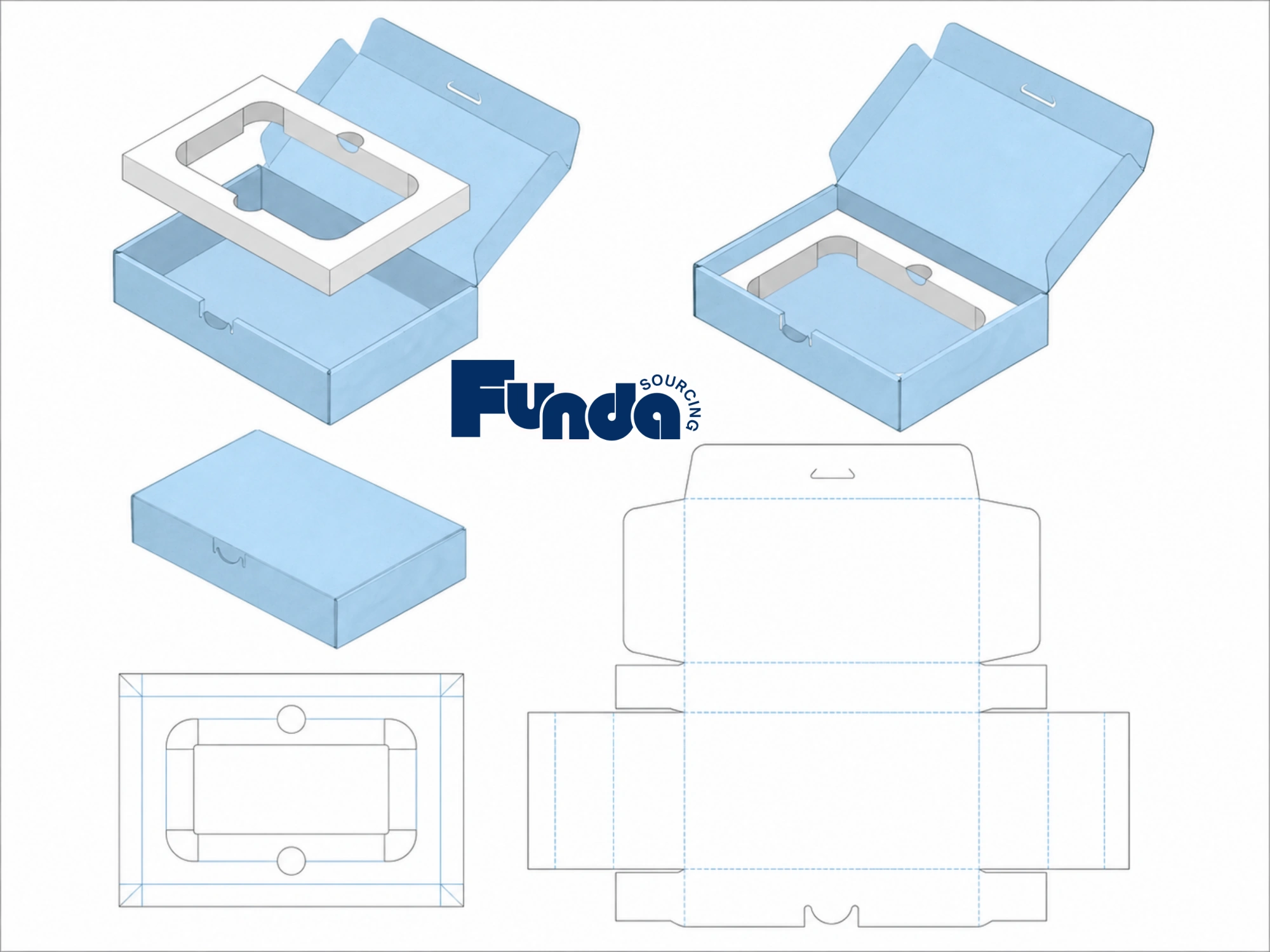 Custom packaging box structures and dieline examples for private label product sourcing