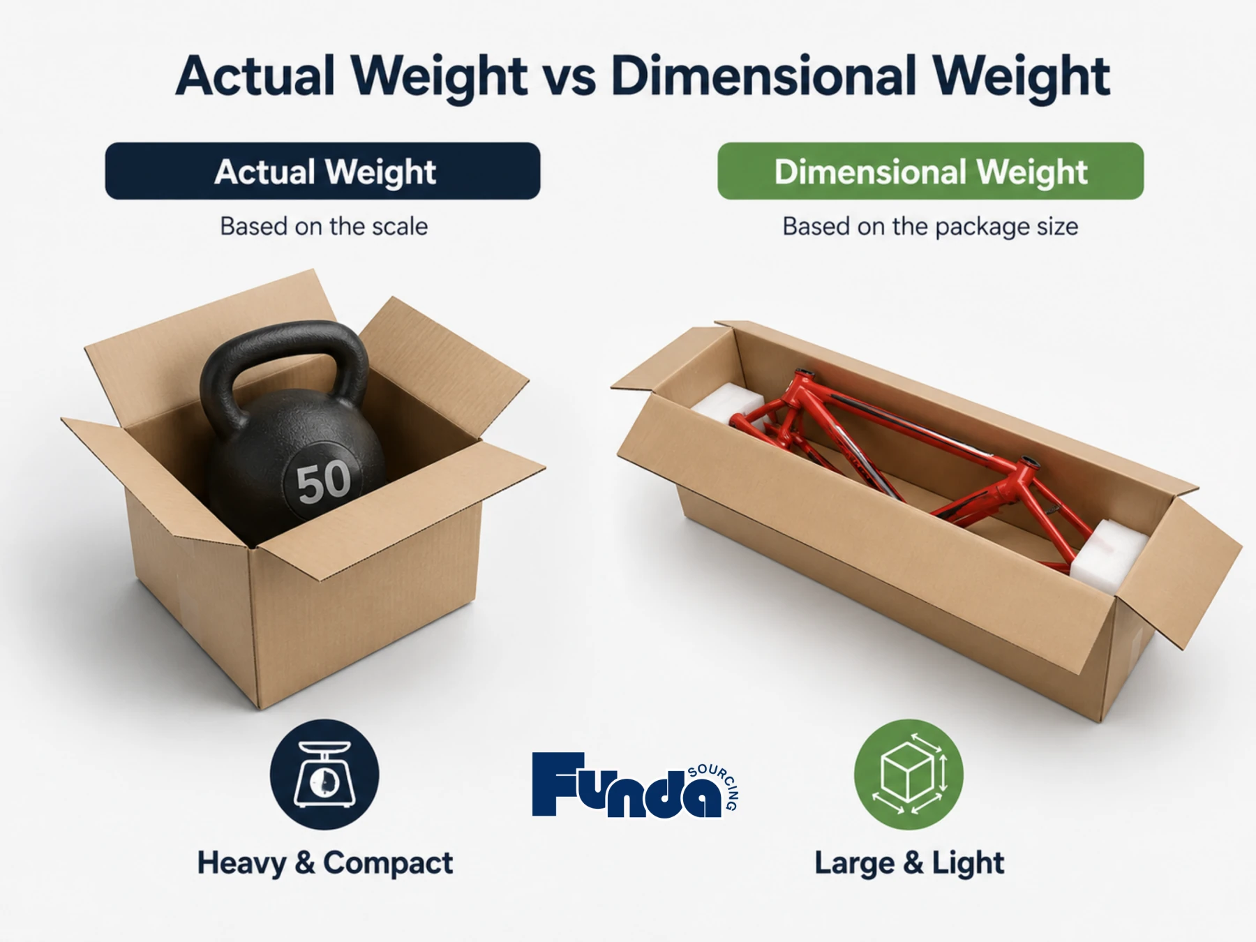 Actual weight versus dimensional weight in ecommerce packaging and fulfillment