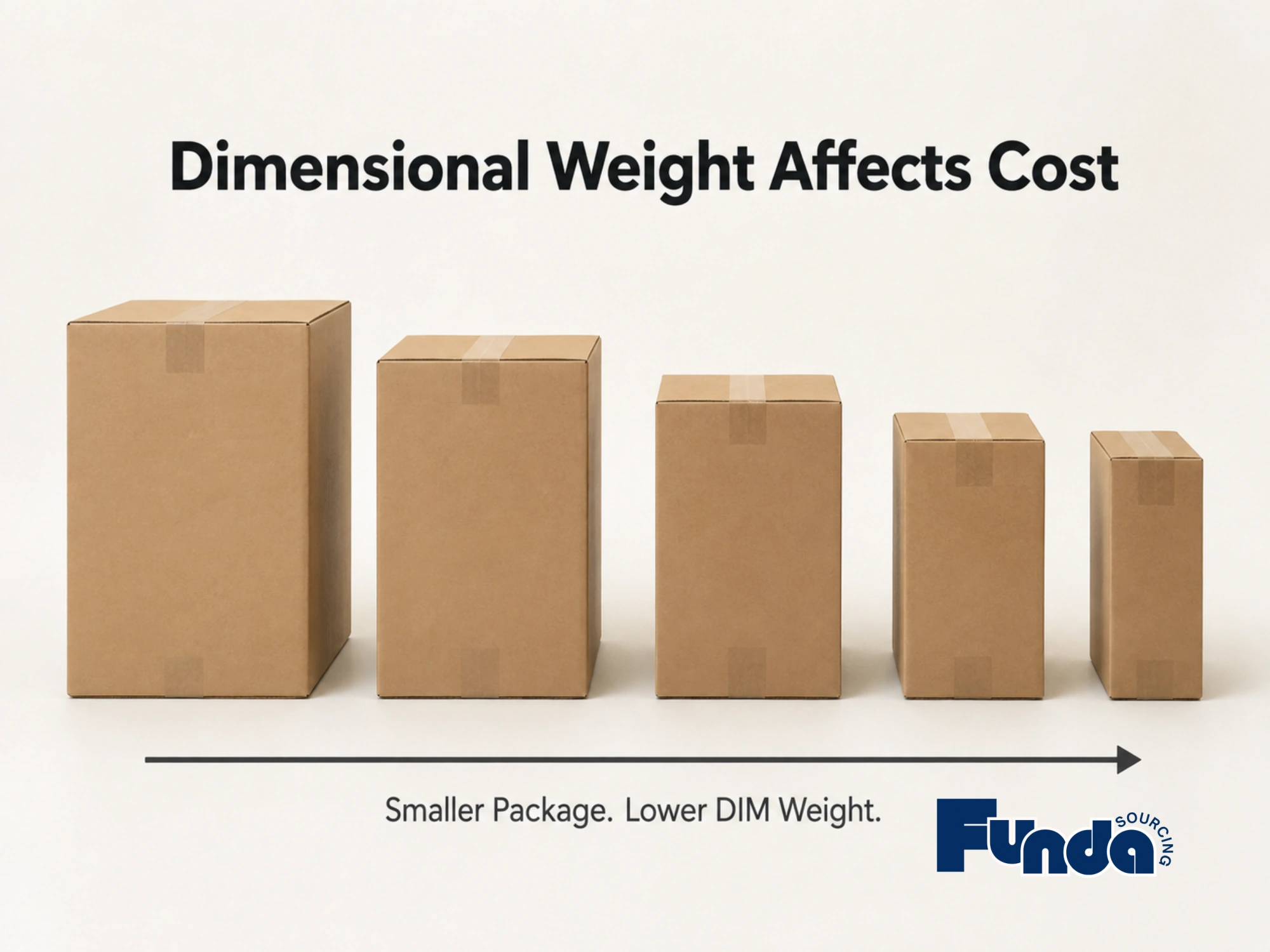 Packaging size and dimensional weight affecting shipping cost